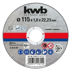 Disco de Corte para Metal 115 x 1,0 x 22,23 Mm Kwb